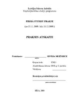 Prakses atskaite 'Studiju prakses atskaite', 1.