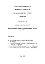 Konspekts 'Vienotā monetārā sistēma. Eiro zona. Sadarbība sociālajā politikā', 1.