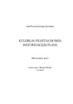 Referāts 'Kuldīgas pilsētas domes datorizācijas plāns', 1.