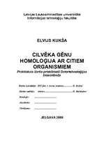 Konspekts 'Cilvēka gēnu homoloģija ar citiem organismiem', 1.