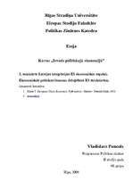 Eseja 'Latvijas integrācijas ES ekonomiskie aspekti. Ekonomiskās politikas lēmumu deleģ', 1.