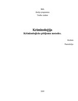 Referāts 'Kriminoloģisko pētījumu metodes', 1.