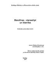 Referāts 'Blondīnes - stereotipi un īstenība', 1.