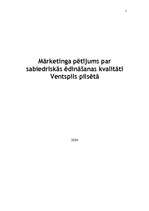 Referāts 'Mārketinga pētījums par sabiedriskās ēdināšanas kvalitāti Ventspils pilsētā', 1.