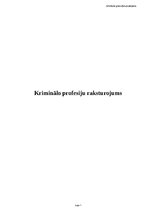 Konspekts 'Kriminālo profesiju raksturojums', 1.