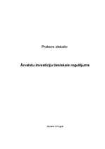 Prakses atskaite 'Ārvalstu investīciju tiesiskais regulējums', 1.