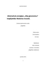 Referāts 'Vēja ģeneratoru iespējamība Madonas novadā', 1.