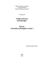 Referāts 'Noziedzības psiholoģiskās teorijas', 1.