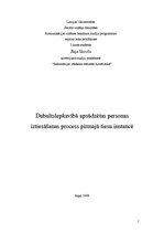 Referāts 'Novērojums. Dubultslepkavībā apsūdzētas personas iztiesāšanas process pirmajā ti', 1.