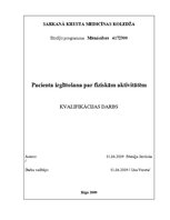 Referāts 'Pacienta izglītošana par fiziskām aktivitātēm', 1.
