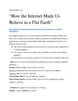 Konspekts 'How the Internet Made Us Believe in a Flat Earth', 1.