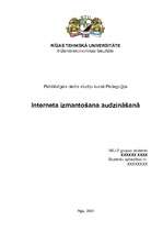 Referāts 'Interneta izmantošana audzināšanā', 1.