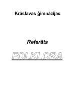 Referāts 'Latviešu folklora', 1.
