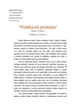 Referāts 'Pārspriedums par Maksa Vēbera darbu "Politika kā profesija"', 1.