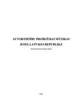Referāts 'Autortiesību problēmas mūzikas jomā Latvijas Republikā', 1.
