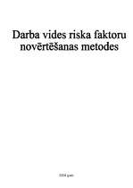 Referāts 'Darba vides riska faktoru novērtēšanas metodes', 1.