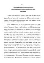 Eseja 'Vai pedagoģiskās attieksmes humanizācija un demokrātiskuma principu ievērošana i', 1.