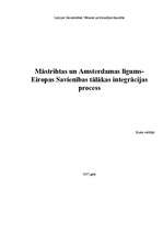 Referāts 'Māstrihtas un Amsterdamas līgums - Eiropas Savienības tālākas integrācijas proce', 1.