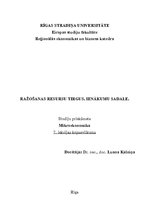 Konspekts 'Ražošanas resursu tirgus. Ienākumu sadale', 1.