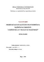 Referāts 'Produkcijas kvalitātes pilnveidošana ražošanas procesā uzņēmumā a/s "Jelgavas ma', 1.