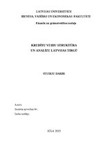 Referāts 'Kredītu veidu struktūra un analīze Latvijas tirgū', 1.