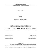 Eseja 'Motivācija', 1.