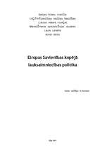 Referāts 'Eiropas Savienības kopējā lauksaimniecības politika', 1.