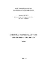 Referāts 'Maisīšanas tehnoloģijas un to nozīme sviesta ražošanā', 1.