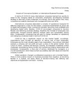 Eseja 'Impacts of Coronavirus Epidemic or International Business Processes', 1.