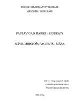 Referāts 'Nāve. Mirstošs pacients - māsa ', 1.