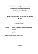 Referāts 'Aprūpe geriatriskiem pacientiem stacionārā etapā', 1.