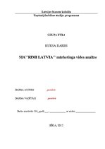 Referāts 'SIA "Rimi Latvia" mārketinga vides analīze', 1.