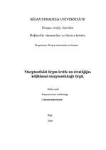 Konspekts 'Starptautiskā tirgus izvēle un stratēģijas iekļūšanai starptautiskajā tirgū', 1.