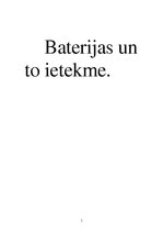 Referāts 'Bateriju ietekme uz vidi', 1.