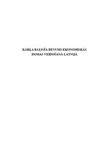 Referāts 'Kārļa Baloža devums ekonomiskās domas veidošanā Latvijā', 1.