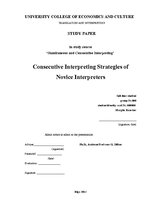 Referāts 'Consecutive Interpreting Strategies of Novice Interpreters', 1.