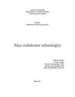 Referāts 'Alus ražošanas tehnoloģija', 1.