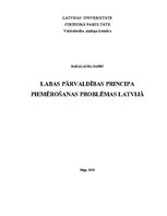 Diplomdarbs 'Labas pārvaldības principa piemērošana Latvijā', 1.