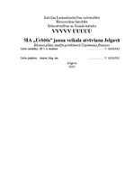 Biznesa plāns 'SIA "Urbītis" jauna veikala atvēršana Jelgavā', 1.