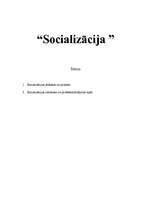 Konspekts 'Socializācija', 1.