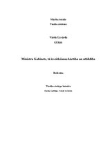 Referāts 'Ministru kabinets, tā izveidošanas kārtība un atbildība', 1.