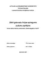 Konspekts '20kV gaisvadu līnijas sprieguma zudumu aprēķins', 1.