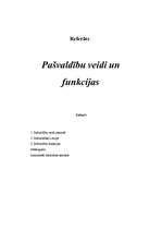 Referāts 'Pašvaldību veidi un funkcijas', 1.