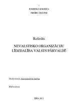 Referāts 'Nevalstisko organizāciju līdzdalība valsts pārvaldē', 1.