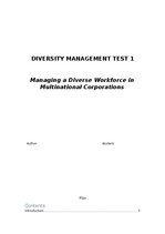 Referāts 'Managing a Diverse Workforce in Multinational Corporations', 1.