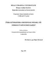 Konspekts 'Ētika kā praktiska filosofijas nozare, tās normas un izpausmes saziņā', 1.