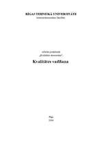 Referāts 'Kvalitātes vadīšana', 1.