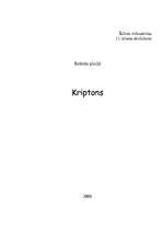Konspekts 'Kriptons', 1.