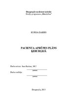 Prakses atskaite 'Aprūpes plāns ķirurģijā', 1.