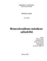Referāts 'Homoseksuālisms mūsdienu sabiedrībā', 1.